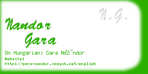 nandor gara business card